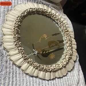 Vintage Syroco Mirror Rose detail